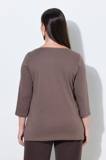 Moda za polnejše Majica 3/4 rukava lađa izreza s ukrasnim kamenčićima plus velikost, xxl, Ulla Popken in Johann Popken (JP1880)
