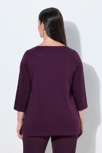 Moda za polnejše Majica 3/4 rukava lađa izreza s ukrasnim kamenčićima plus velikost, xxl, Ulla Popken in Johann Popken (JP1880)