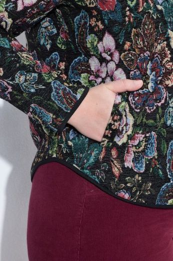 Moda za polnejše Jakna dugih rukava okruglog izreza s cvjetnim uzorkom plus velikost, xxl, Ulla Popken in Johann Popken (JP1880)