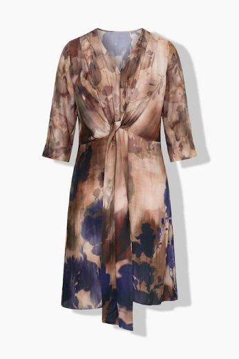 Moda za polnejše Haljina elegantna  3/4 rukava V izreza plus velikost, xxl, Ulla Popken in Johann Popken (JP1880)