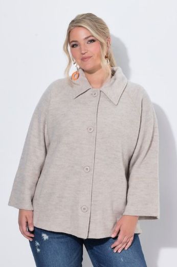 Moda za polnejše Jakna vunena A kroja dugih rukava s kragnom plus velikost, xxl, Ulla Popken in Johann Popken (JP1880)