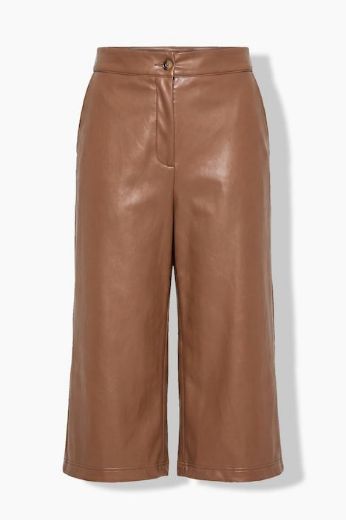 Moda za polnejše Hlače 3/4 širokih nogavica imitacije kože djelomično elastičnog struka plus velikost, xxl, Ulla Popken in Johann Popken (JP1880)
