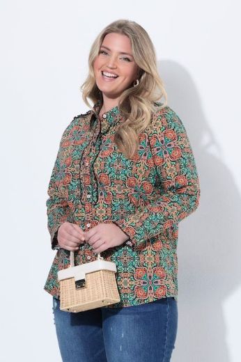 Moda za polnejše Bluza dugih rukava s kragnom i cvjetnim uzorkom plus velikost, xxl, Ulla Popken in Johann Popken (JP1880)
