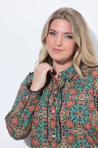 Moda za polnejše Bluza dugih rukava s kragnom i cvjetnim uzorkom plus velikost, xxl, Ulla Popken in Johann Popken (JP1880)