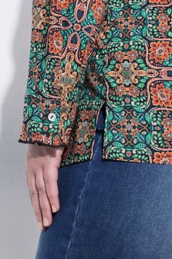 Moda za polnejše Bluza dugih rukava s kragnom i cvjetnim uzorkom plus velikost, xxl, Ulla Popken in Johann Popken (JP1880)