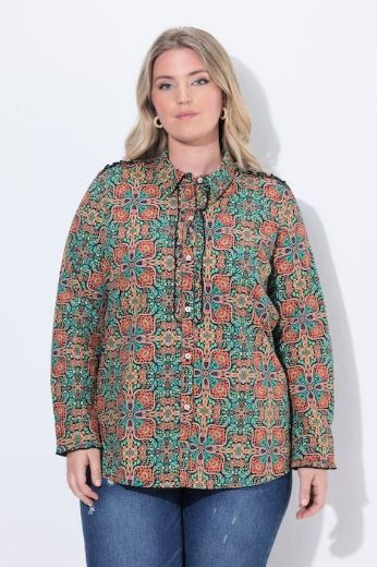 Moda za polnejše Bluza dugih rukava s kragnom i cvjetnim uzorkom plus velikost, xxl, Ulla Popken in Johann Popken (JP1880)