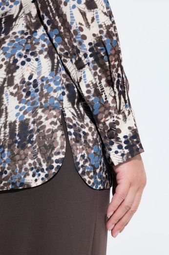 Moda za polnejše Bluza satenska dugih rukava A kroja V izreza plus velikost, xxl, Ulla Popken in Johann Popken (JP1880)