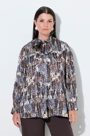 Moda za polnejše Bluza satenska dugih rukava A kroja V izreza plus velikost, xxl, Ulla Popken in Johann Popken (JP1880)
