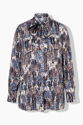 Moda za polnejše Bluza satenska dugih rukava A kroja V izreza plus velikost, xxl, Ulla Popken in Johann Popken (JP1880)