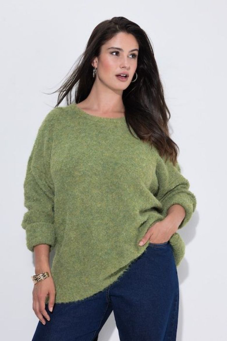 Moda za polnejše Pulover dugih rukava širokog kroja okruglog izreza plus velikost, xxl, Ulla Popken in Johann Popken (JP1880)