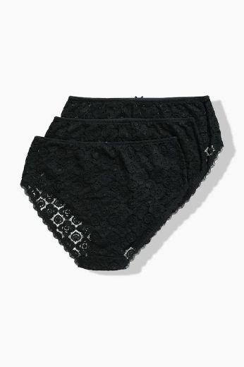 Moda za polnejše Gaćice midi čipkaste 3 u paketu plus velikost, xxl, Ulla Popken in Johann Popken (JP1880)