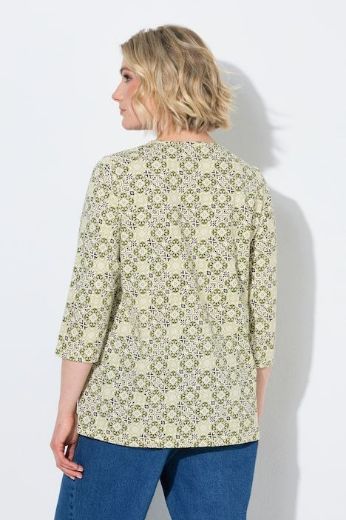 Moda za polnejše Majica 3/4 rukava A kroja V izreza s ukrasnim naborima plus velikost, xxl, Ulla Popken in Johann Popken (JP1880)