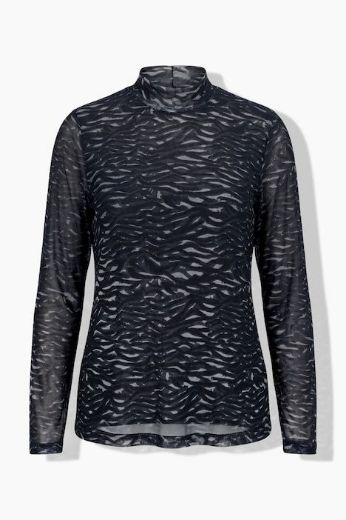 Moda za polnejše Majica mrežasta  dugih rukava s povišenim ovratnikom i zebra uzorkom plus velikost, xxl, Ulla Popken in Johann Popken (JP1880)
