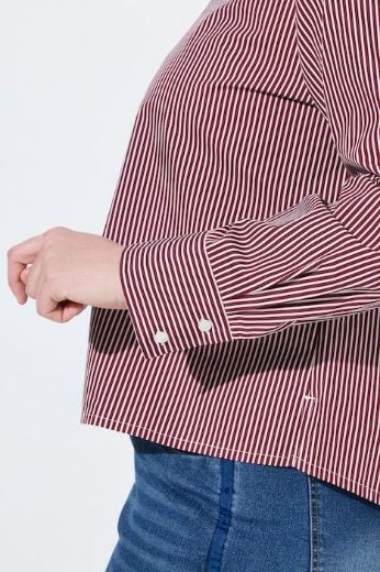 Moda za polnejše Košulja dugih rukava na pruge s kragnom i ukrasnim printom plus velikost, xxl, Ulla Popken in Johann Popken (JP1880)