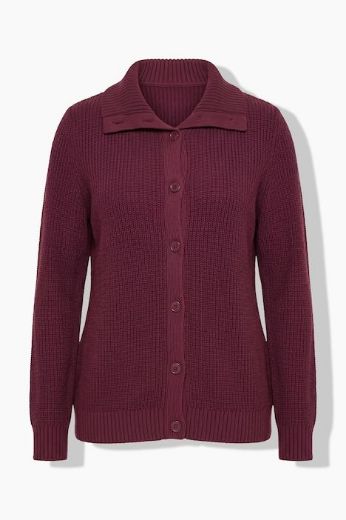 Moda za polnejše Kardigan dugih rukava s kragnom i gumbima plus velikost, xxl, Ulla Popken in Johann Popken (JP1880)