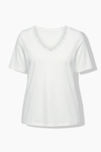 Moda za polnejše Majica kratkih rukava V izreza s čipkastim obrubom plus velikost, xxl, Ulla Popken in Johann Popken (JP1880)