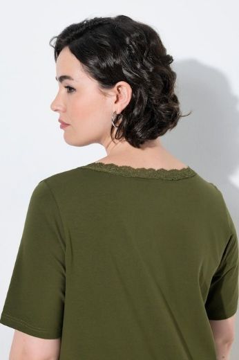 Moda za polnejše Majica kratkih rukava V izreza s čipkastim obrubom plus velikost, xxl, Ulla Popken in Johann Popken (JP1880)