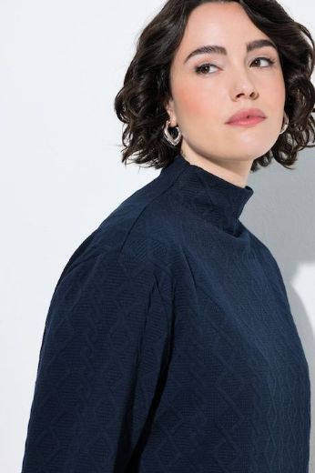 Moda za polnejše Majica dugih rukava s povišenim ovratnikom i pletenim uzorkom plus velikost, xxl, Ulla Popken in Johann Popken (JP1880)