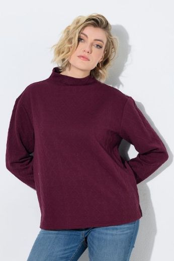Moda za polnejše Majica dugih rukava s povišenim ovratnikom i pletenim uzorkom plus velikost, xxl, Ulla Popken in Johann Popken (JP1880)