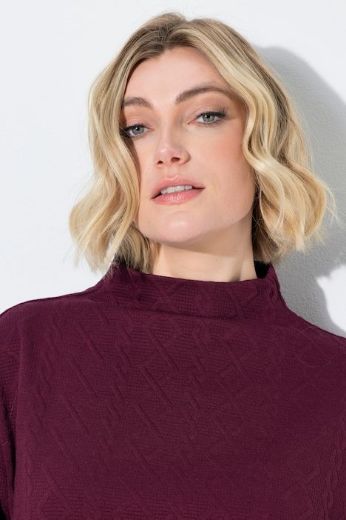 Moda za polnejše Majica dugih rukava s povišenim ovratnikom i pletenim uzorkom plus velikost, xxl, Ulla Popken in Johann Popken (JP1880)