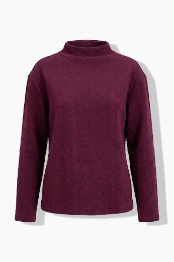 Moda za polnejše Majica dugih rukava s povišenim ovratnikom i pletenim uzorkom plus velikost, xxl, Ulla Popken in Johann Popken (JP1880)