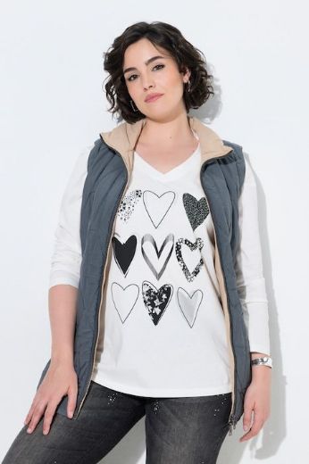 Moda za polnejše Majica dugih rukava s motivom srca plus velikost, xxl, Ulla Popken in Johann Popken (JP1880)