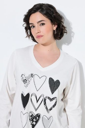 Moda za polnejše Majica dugih rukava s motivom srca plus velikost, xxl, Ulla Popken in Johann Popken (JP1880)