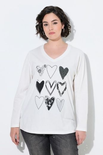 Moda za polnejše Majica dugih rukava s motivom srca plus velikost, xxl, Ulla Popken in Johann Popken (JP1880)