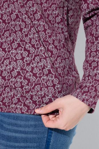 Moda za polnejše Majica dugih rukava okruglog izreza s cvjetnim uzorkom i elastičnim rubom plus velikost, xxl, Ulla Popken in Johann Popken (JP1880)