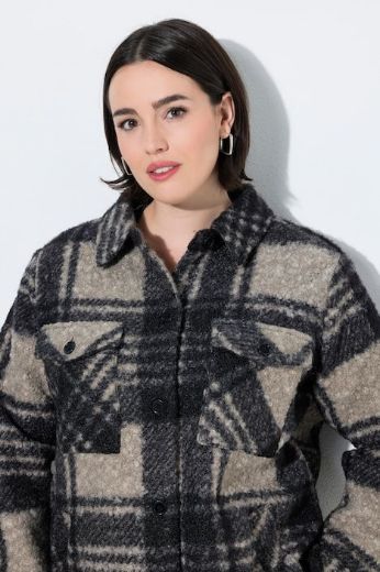 Moda za polnejše Jakna karirana širokog kroja s kragnom plus velikost, xxl, Ulla Popken in Johann Popken (JP1880)
