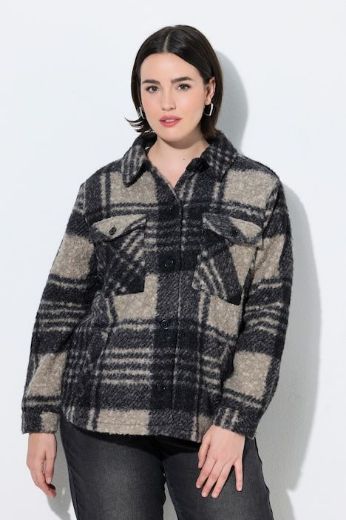 Moda za polnejše Jakna karirana širokog kroja s kragnom plus velikost, xxl, Ulla Popken in Johann Popken (JP1880)