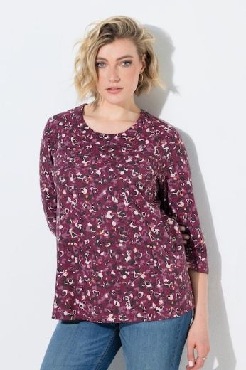 Moda za polnejše Majica 3/4 rukava A kroja okruglog izreza s leopard uzorkom plus velikost, xxl, Ulla Popken in Johann Popken (JP1880)