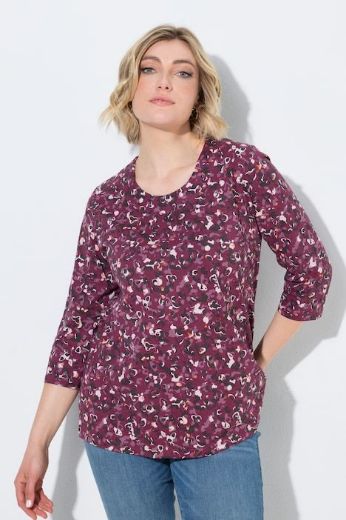 Moda za polnejše Majica 3/4 rukava A kroja okruglog izreza s leopard uzorkom plus velikost, xxl, Ulla Popken in Johann Popken (JP1880)