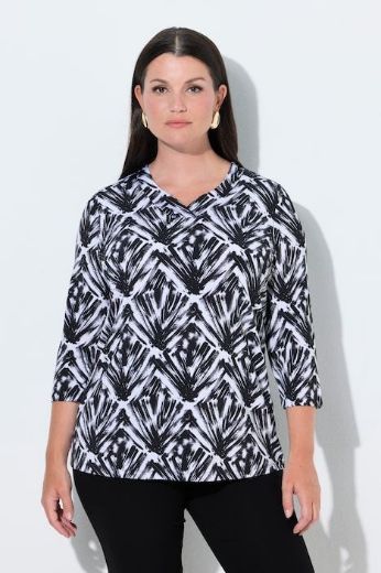 Moda za polnejše Majica 3/4 rukava V izreza plus velikost, xxl, Ulla Popken in Johann Popken (JP1880)
