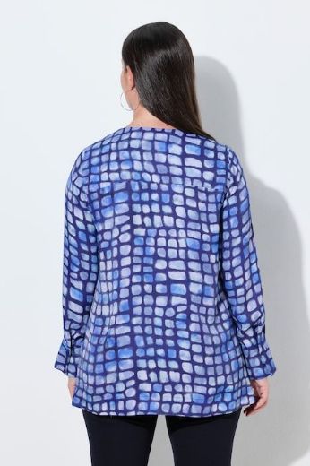 Moda za polnejše Bluza dugih rukava od satena karirana plus velikost, xxl, Ulla Popken in Johann Popken (JP1880)