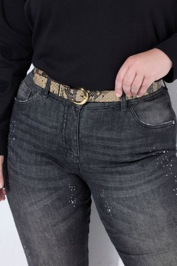 Moda za polnejše Remen s uzorkom zmijske kože i zlatnom kopčom plus velikost, xxl, Ulla Popken in Johann Popken (JP1880)