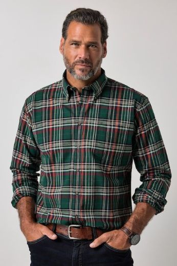 Moda za polnejše Košulja karirana dugih rukava plus velikost, xxl, Ulla Popken in Johann Popken (JP1880)