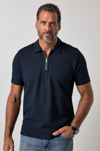 Moda za polnejše Majica polo kratkih rukava s patentnim zatvaračem plus velikost, xxl, Ulla Popken in Johann Popken (JP1880)