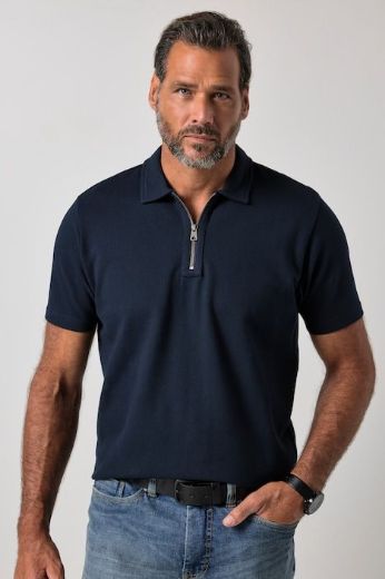 Moda za polnejše Majica polo kratkih rukava s patentnim zatvaračem plus velikost, xxl, Ulla Popken in Johann Popken (JP1880)