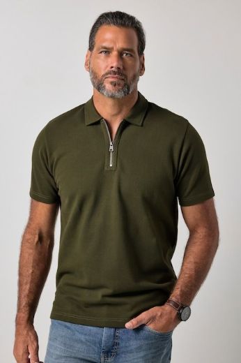 Moda za polnejše Majica polo kratkih rukava s patentnim zatvaračem plus velikost, xxl, Ulla Popken in Johann Popken (JP1880)