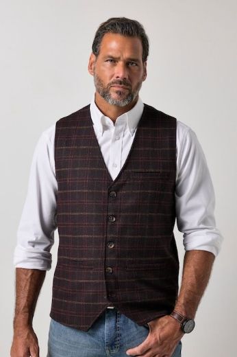 Moda za polnejše Prsluk karirani  s reverima plus velikost, xxl, Ulla Popken in Johann Popken (JP1880)