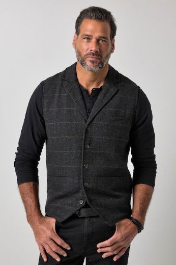 Moda za polnejše Prsluk karirani elastičan s reverima plus velikost, xxl, Ulla Popken in Johann Popken (JP1880)