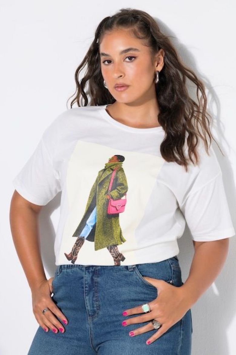 Moda za polnejše Majica kratkih rukava šireg kroja plus velikost, xxl, Ulla Popken in Johann Popken (JP1880)