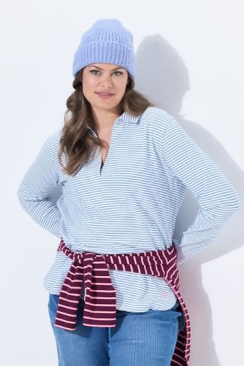 Moda za polnejše Majica dugih rukana na pruge plus velikost, xxl, Ulla Popken in Johann Popken (JP1880)