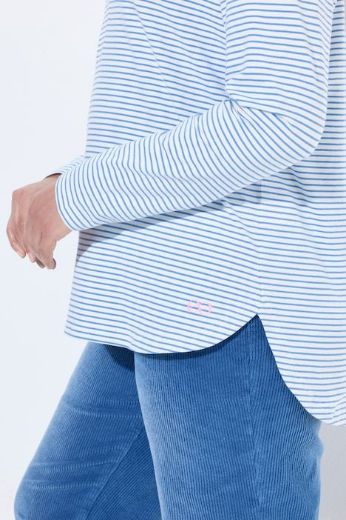 Moda za polnejše Majica dugih rukana na pruge plus velikost, xxl, Ulla Popken in Johann Popken (JP1880)