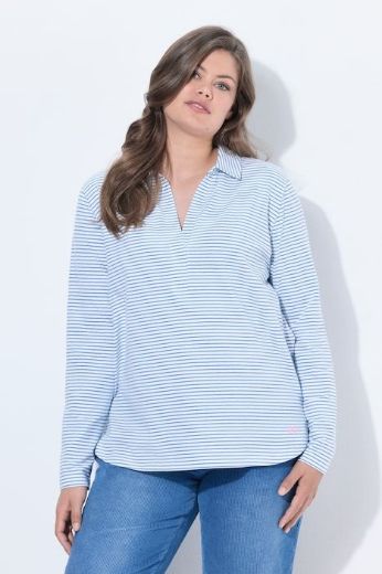 Moda za polnejše Majica dugih rukana na pruge plus velikost, xxl, Ulla Popken in Johann Popken (JP1880)