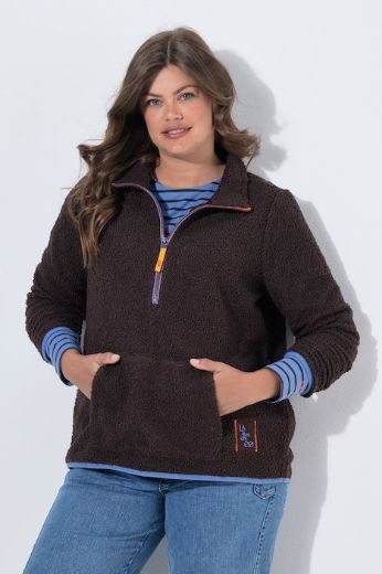 Moda za polnejše Majica teddy s polu patentnim zatvaračem plus velikost, xxl, Ulla Popken in Johann Popken (JP1880)