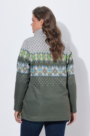 Moda za polnejše Majica dugih rukava s polu patentnim zavaračem plus velikost, xxl, Ulla Popken in Johann Popken (JP1880)