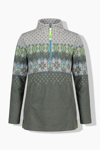 Moda za polnejše Majica dugih rukava s polu patentnim zavaračem plus velikost, xxl, Ulla Popken in Johann Popken (JP1880)