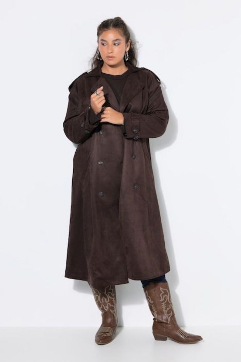 Moda za polnejše Kaput od imitacije brušene kože plus velikost, xxl, Ulla Popken in Johann Popken (JP1880)